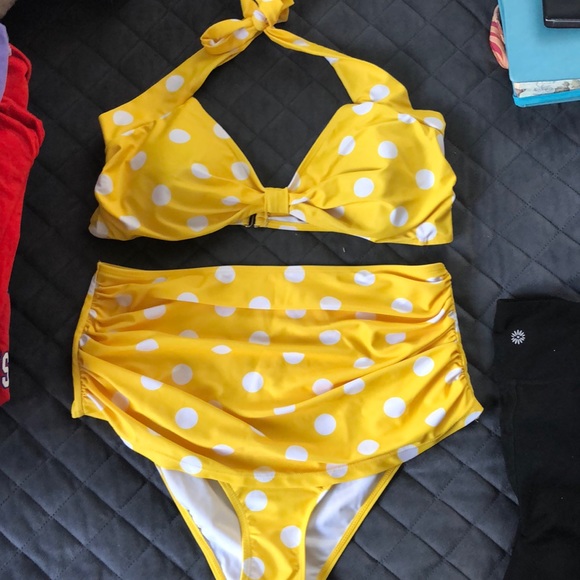 yellow polka dot bikini amazon